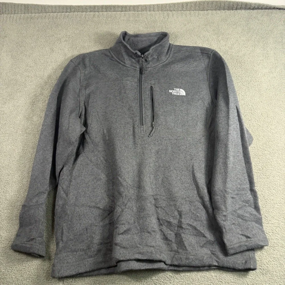 The North Face Mens XXL Charcoal Gray Fleece 1/4 Zip Pullover Jacket 9059